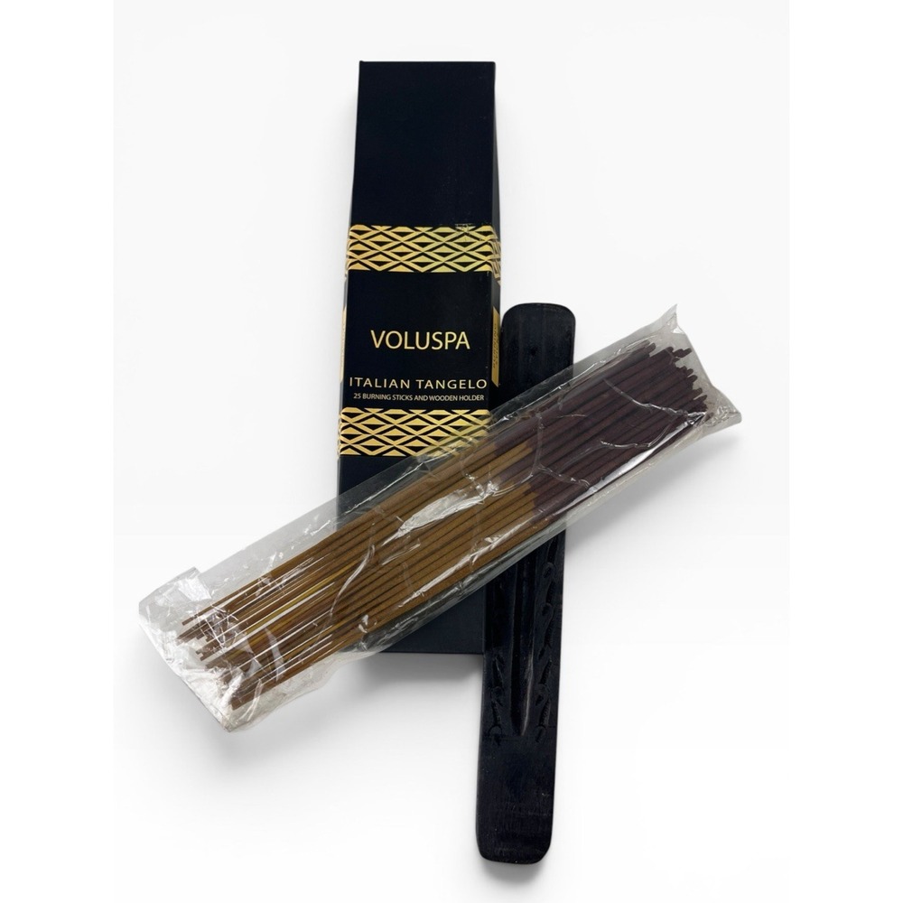 Bath & Body Works Voluspa Italian Tangelo Incense Burning Sticks Wooden Holder